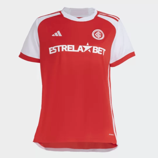 Camisa Internacional I 24/25 Torcedor Adidas Feminina - Vermelho + Branco