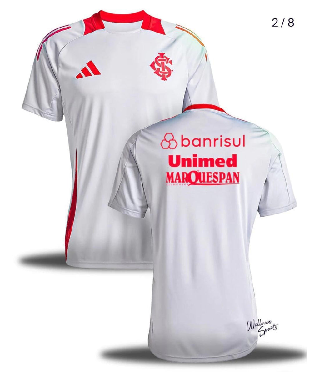 Camisa Adidas Internacional Treino 2025 Cinza (Com patrocinadores)