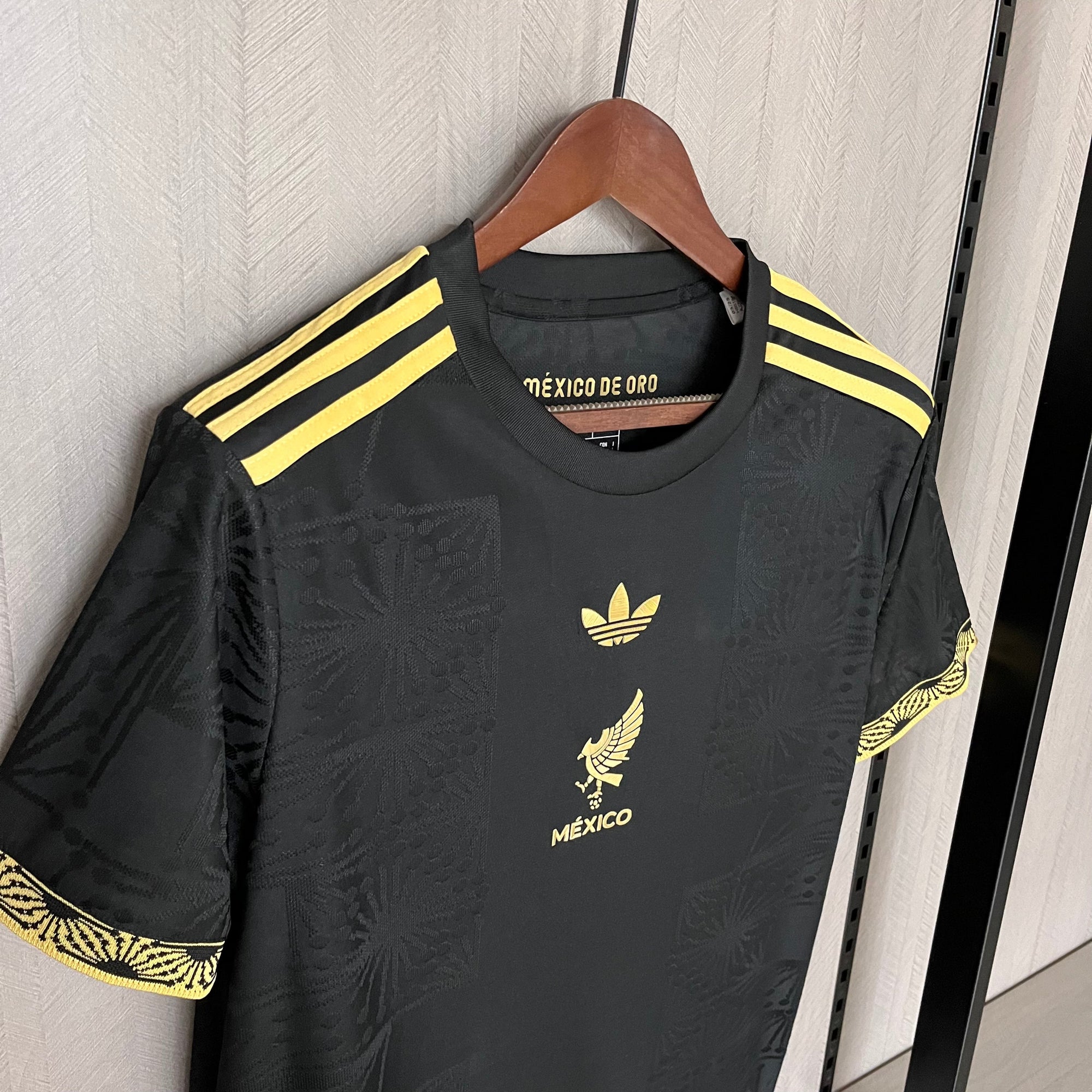 Camisa México 2025 Ouro Adidas Masculina - Preto+Dourado
