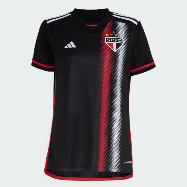 Camisa São Paulo I 23/24 Adidas - Preta e Vermelha - (Feminina)