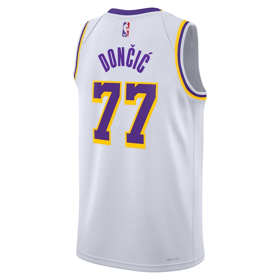 Regata NBA Nike Los Angeles Lakers nº 77 Luka Dončić Masculina - Branca
