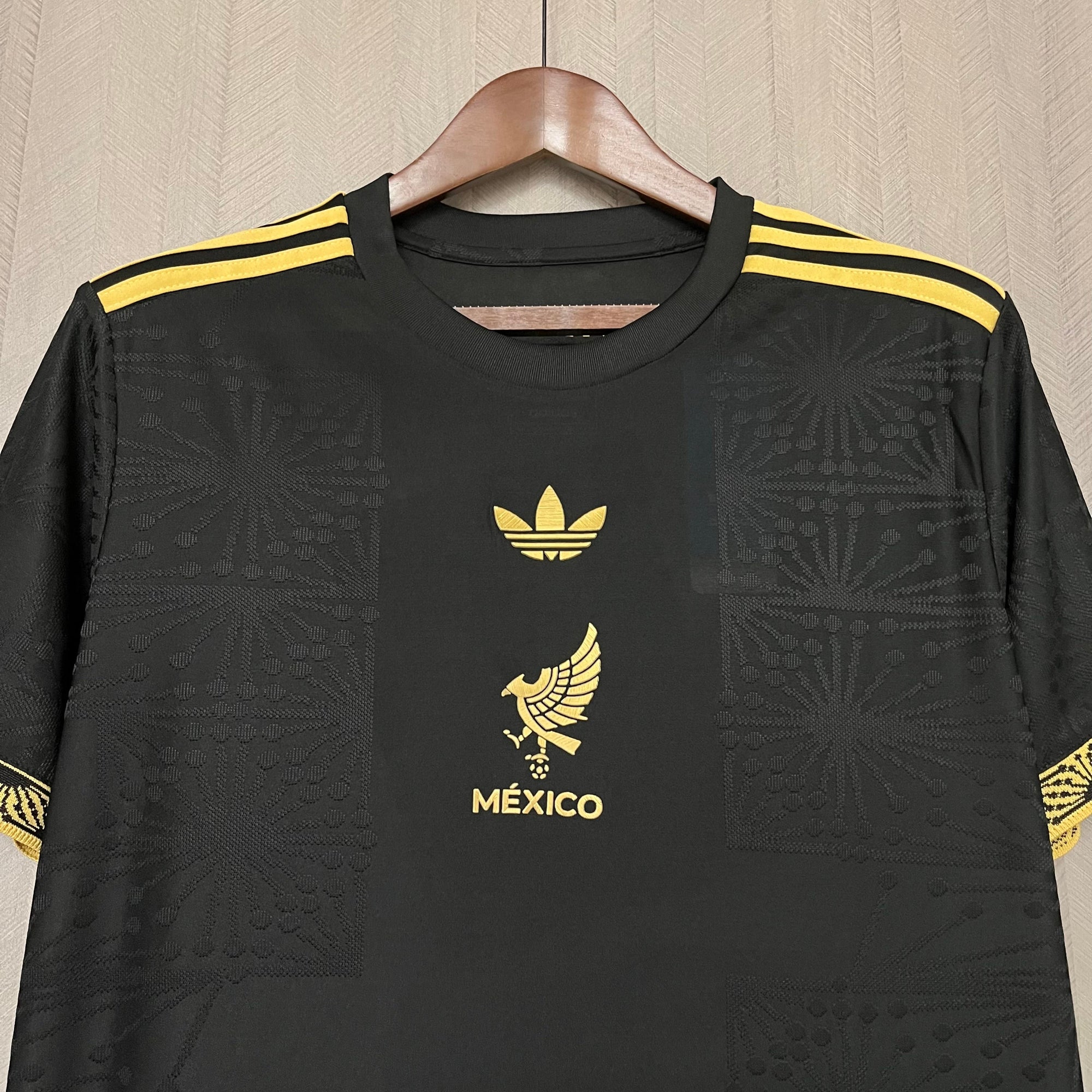 Camisa México 2025 Ouro Adidas Masculina - Preto+Dourado
