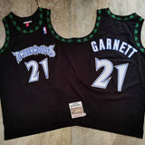 Regata NBA Atlanta Hawks Retrô 1997 - 1998 Mitchell & Ness Authentic Garnett 21 - Preta