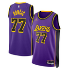 Regata NBA Nike Los Angeles Lakers nº 77 Luka Dončić Masculina - Roxo e Preto
