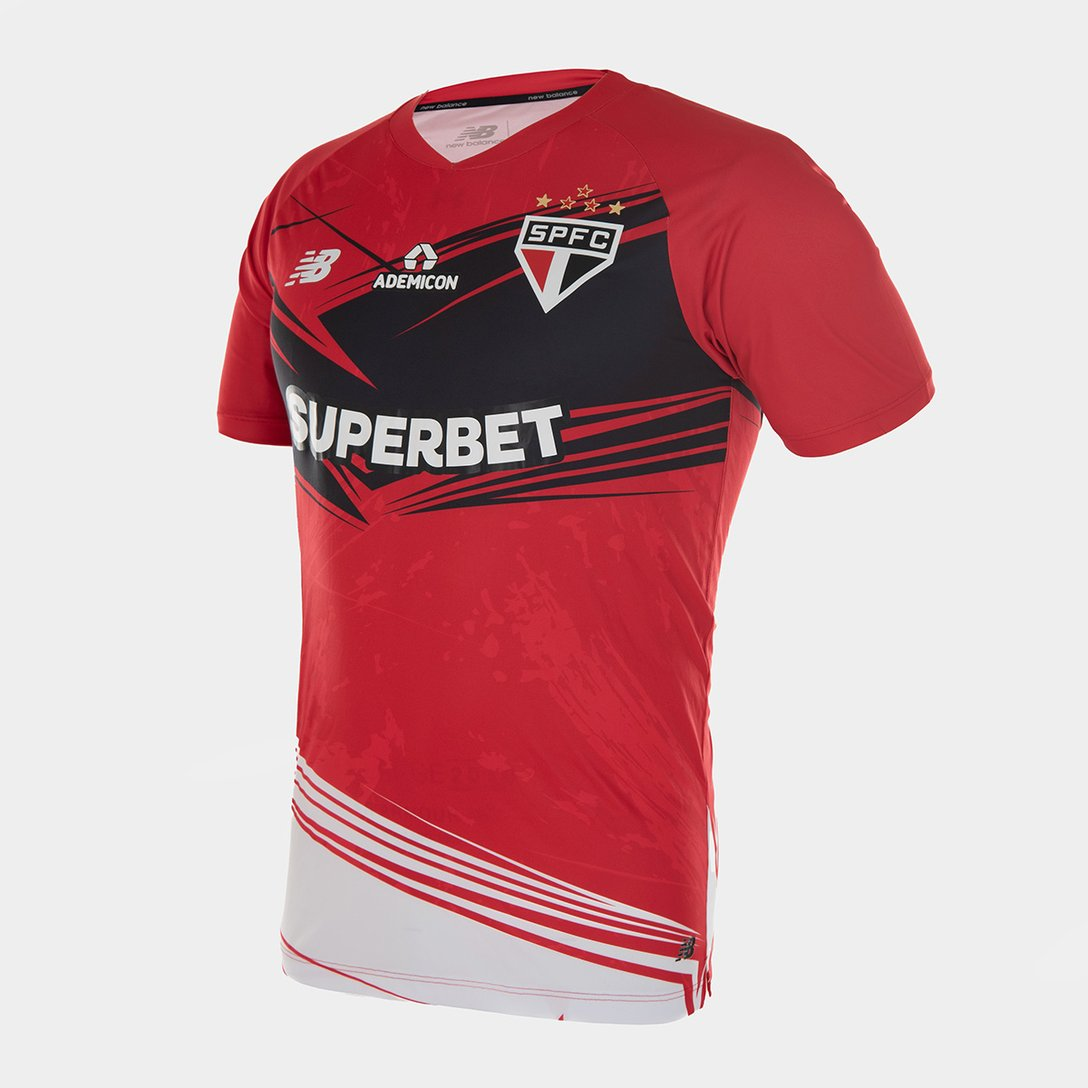 Camisa São Paulo 25/26 s/n° Goleiro New Balance Masculina - Vermelho+Preto