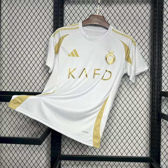 Camisa Al Nassr III 24/25 Adidas Masculina - Branco e Dourado