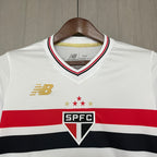 Camisa São Paulo 25/26 Casa - Branco+Vermelho - (Feminina)