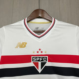 Camisa São Paulo 25/26 Casa - Branco+Vermelho - (Feminina)