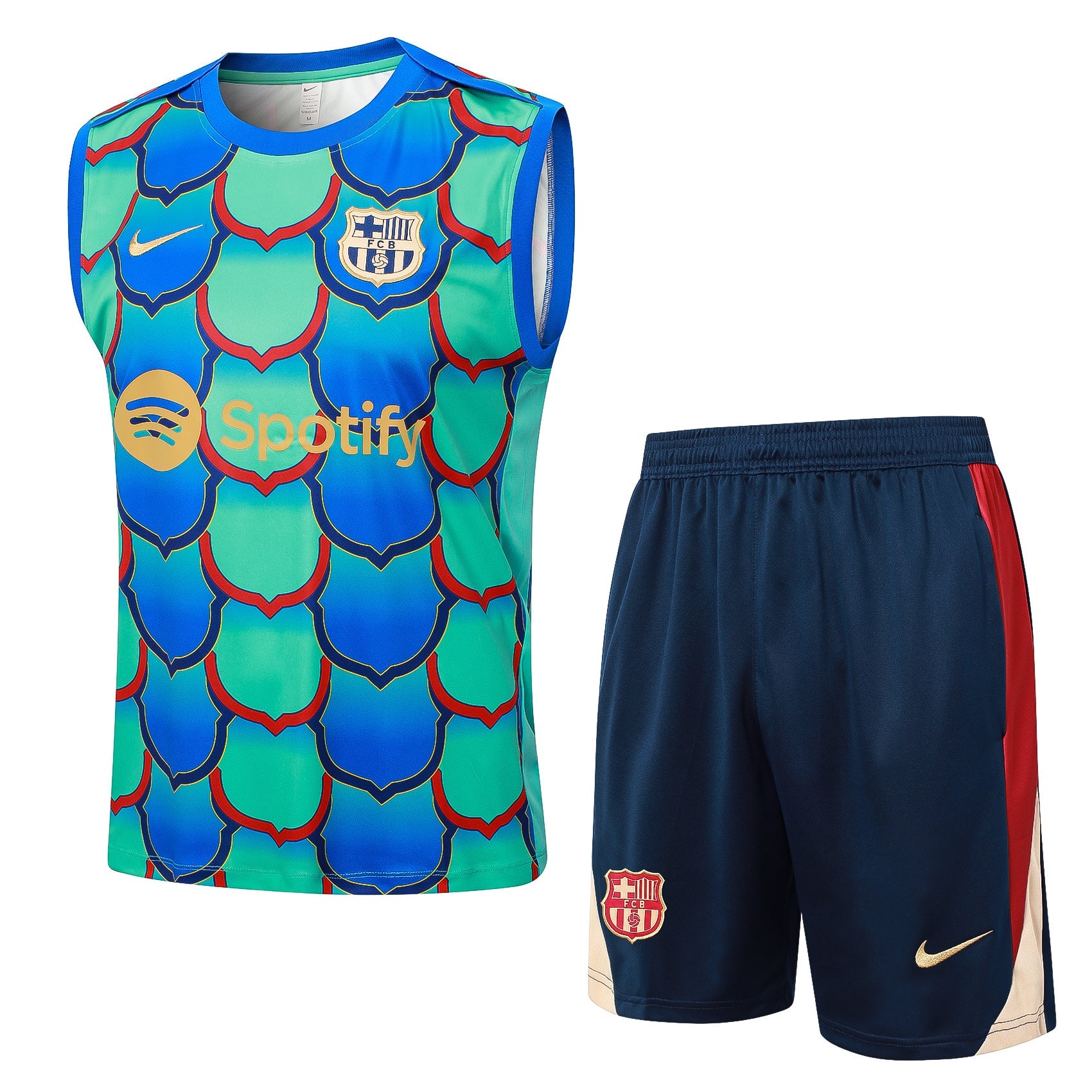 Conjunto Barcelona 2024/25 - Azul e Verde Turquesa