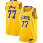 Regata NBA Nike Los Angeles Lakers nº 77 Luka Dončić Masculina - Amarelo+Roxo