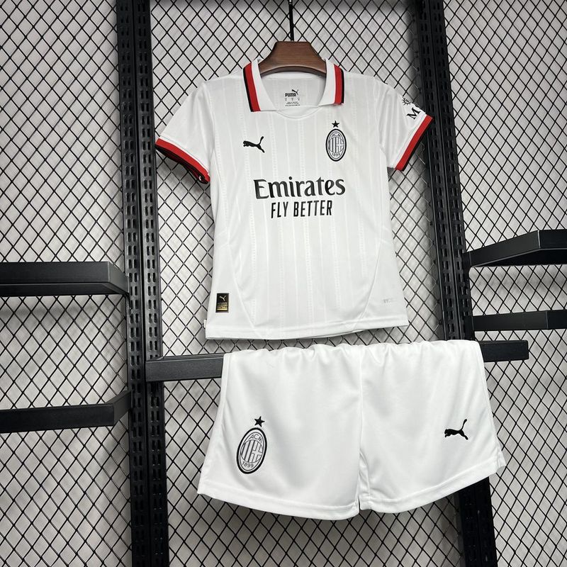 Conjunto Infantil Milan Away 24/25 - branco