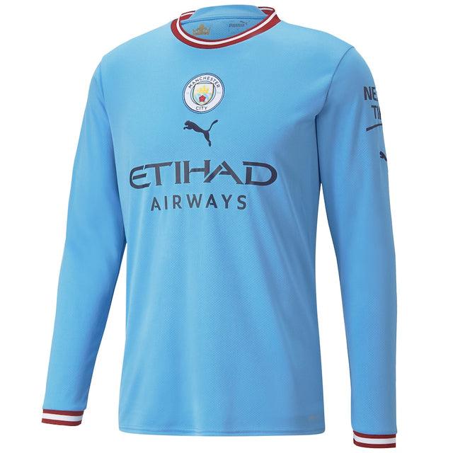 Camisa Manga Longa Manchester City 22/23 Puma [Haaland #9] - Azul