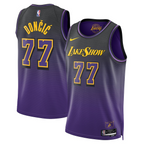 Regata NBA Nike Los Angeles Lakers nº 77 Luka Dončić Masculina - Roxo e Preto